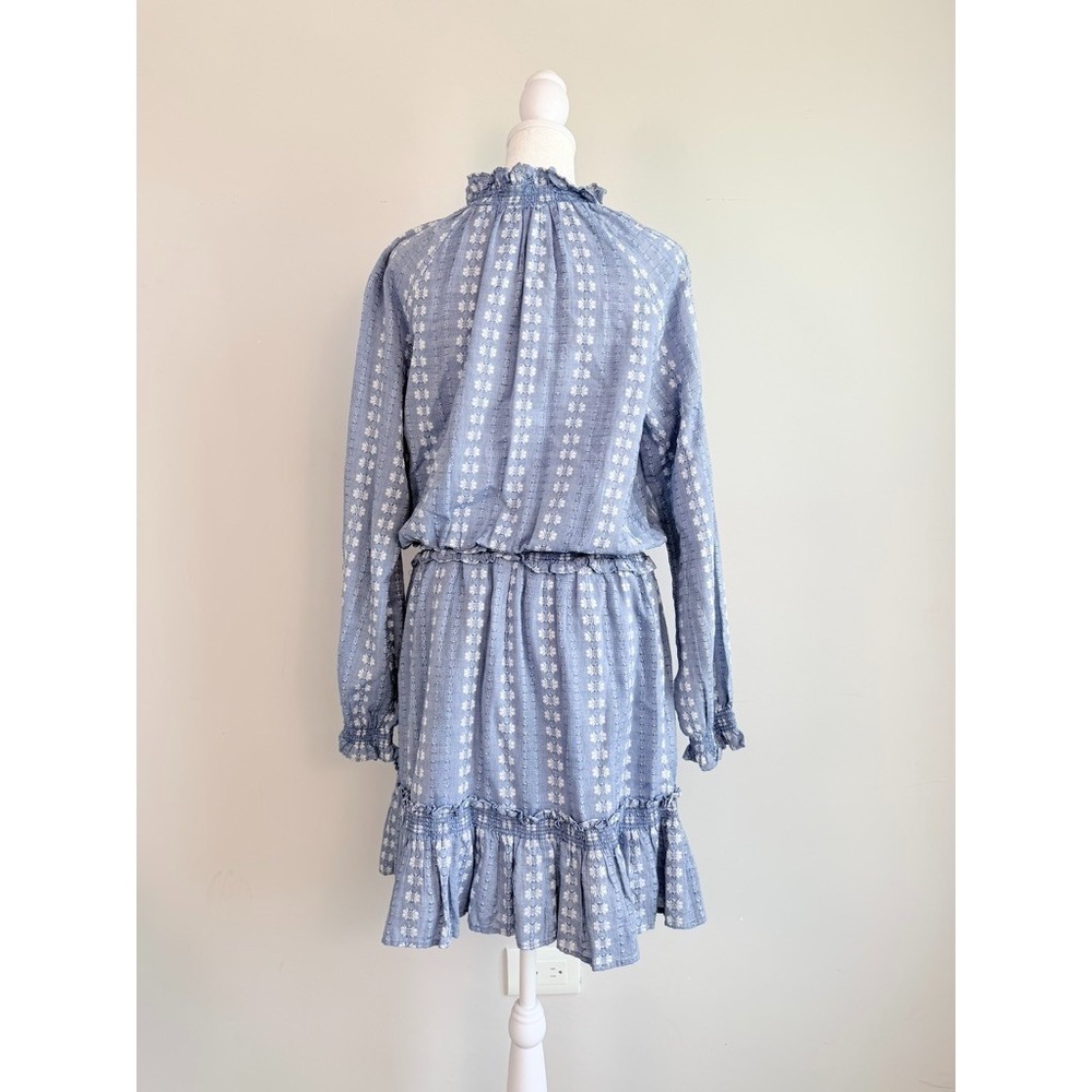 Veronica Beard Espie Smocked Mini Dress Medium Cotton Boho Prairie Cottagecore - Picture 6 of 10